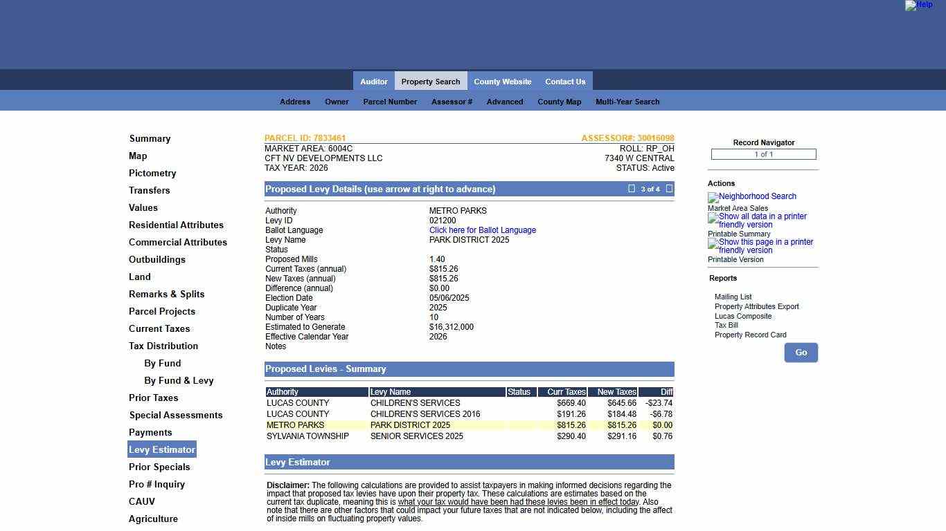 30016098 MARKET AREA: 6004C ... - Lucas County Auditor