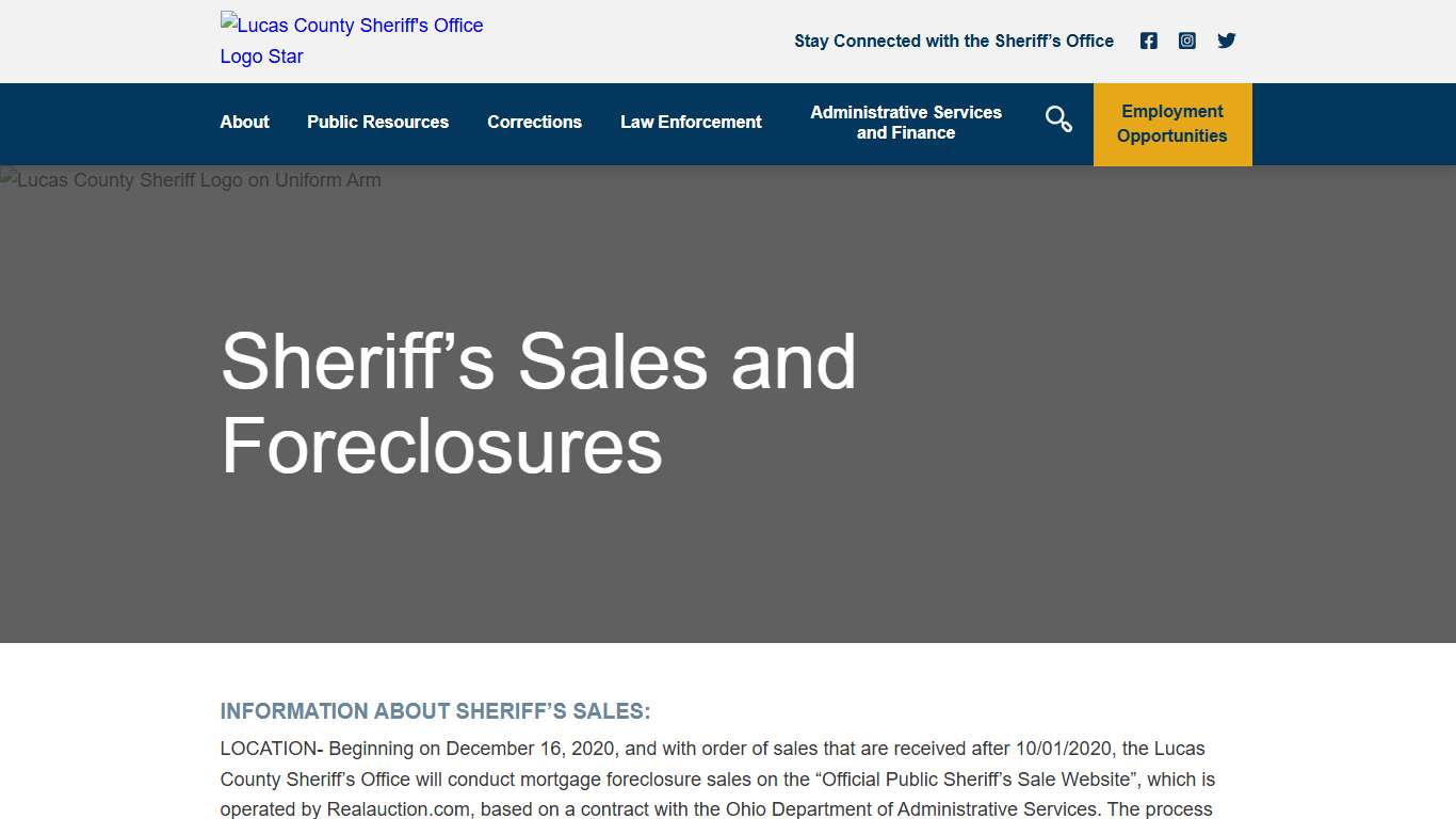 Lucas County Sheriff’s Office | Sheriff’s Sales and Foreclosures